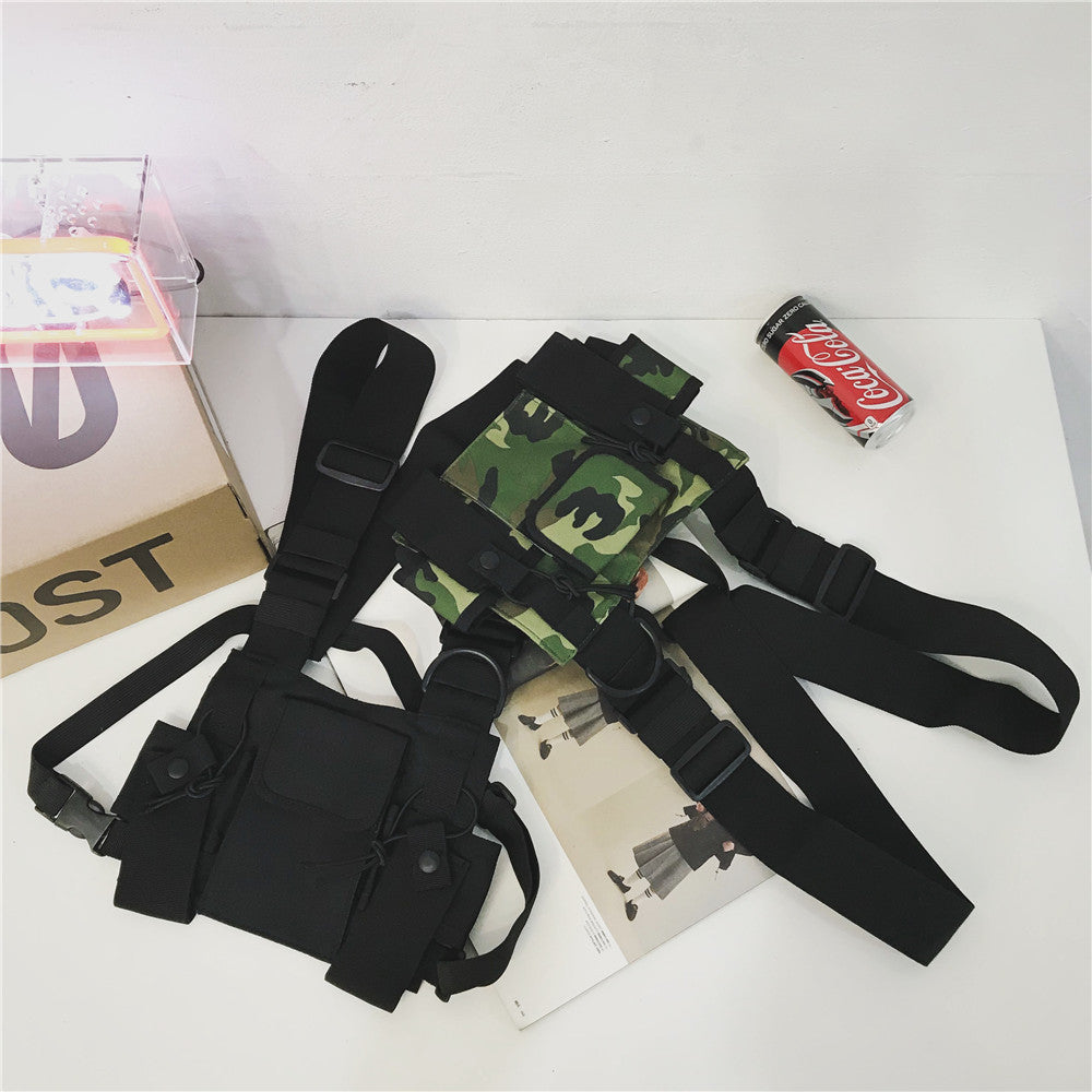 Hip Hop Tactical Vest Tide Brand Tooling Vest Backpack Tactical Chest Bag