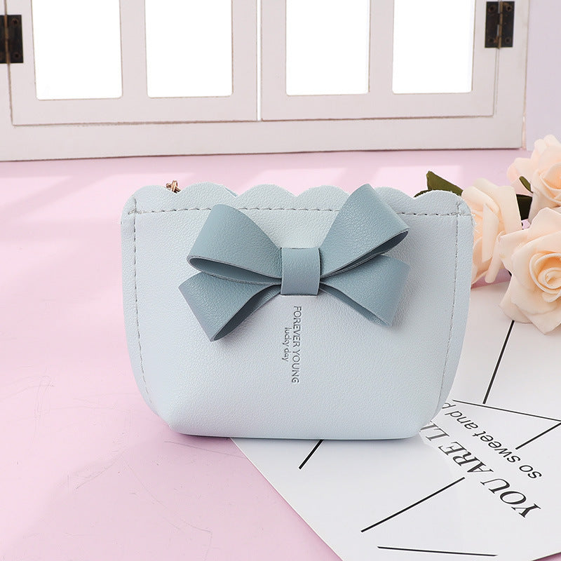 Bow Leather Mini Coin Storage Wallet