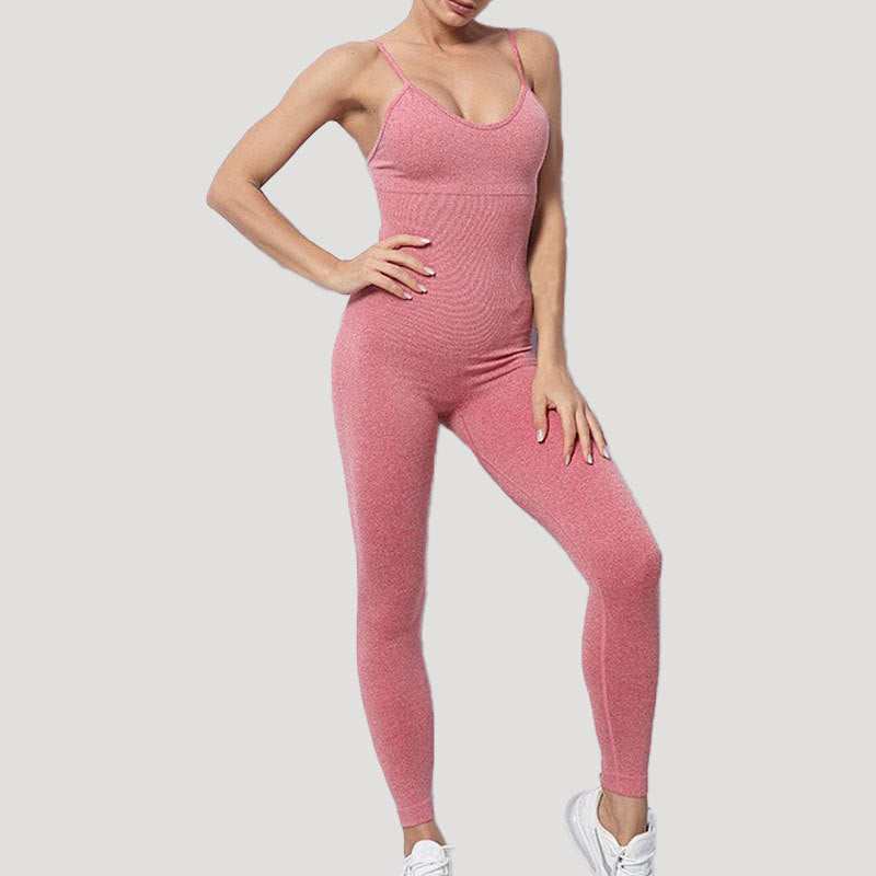 Sommer Ny Store Størrelser Bikini Sports Sling Vest Nude Feel Voldsom Sved Kropsformende S Yogashorts Jumpsuit