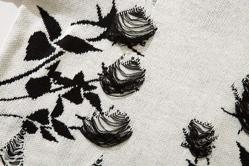 High Street Rose Jacquard Niche Design Torn