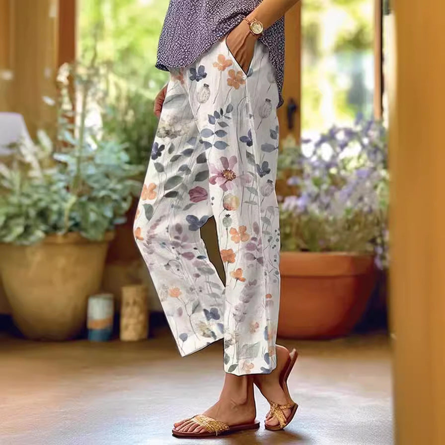 3D Digital Printing High Waist Drawstring Baggy Pants Women