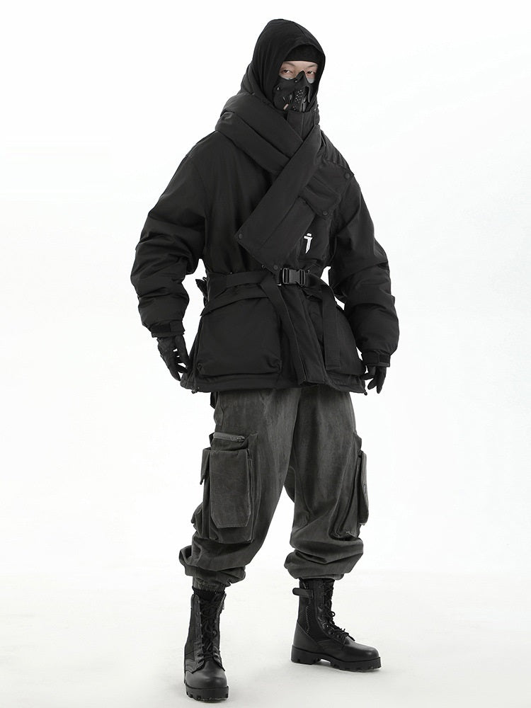 Winter New Turtleneck Collar Hooded Cotton Jacket Men
