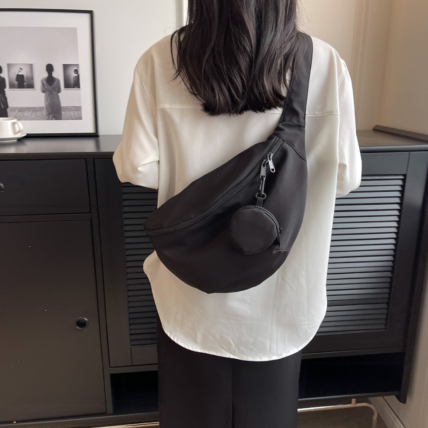 One-shoulder Crossbody Nylon Waist Bag Street Fashion Retro