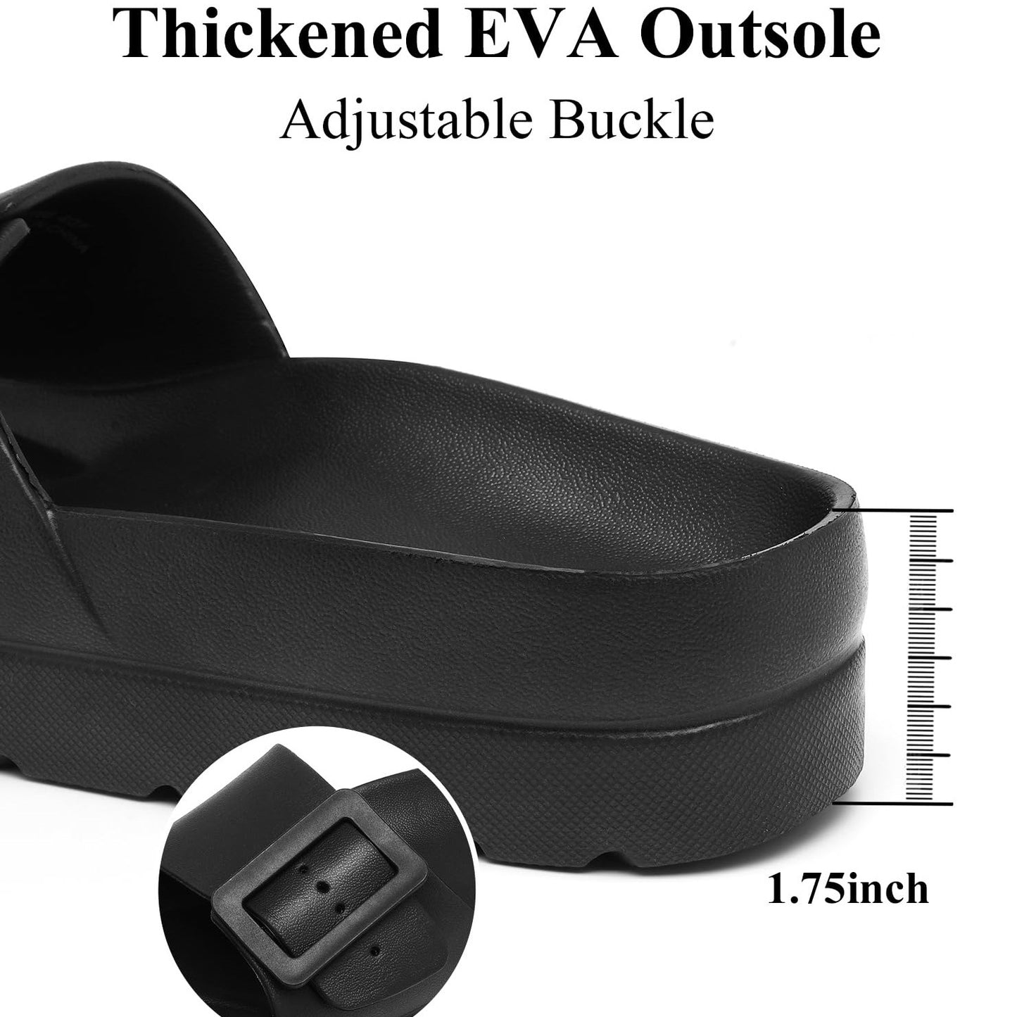 Adjustable Buckle Simple Fashion Comfortable Lightweight Cushion Slippers