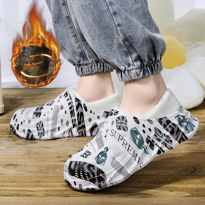 Women's Indoor Home Waterproof Bag With Cotton Slippers