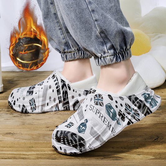 Women's Indoor Home Waterproof Bag With Cotton Slippers