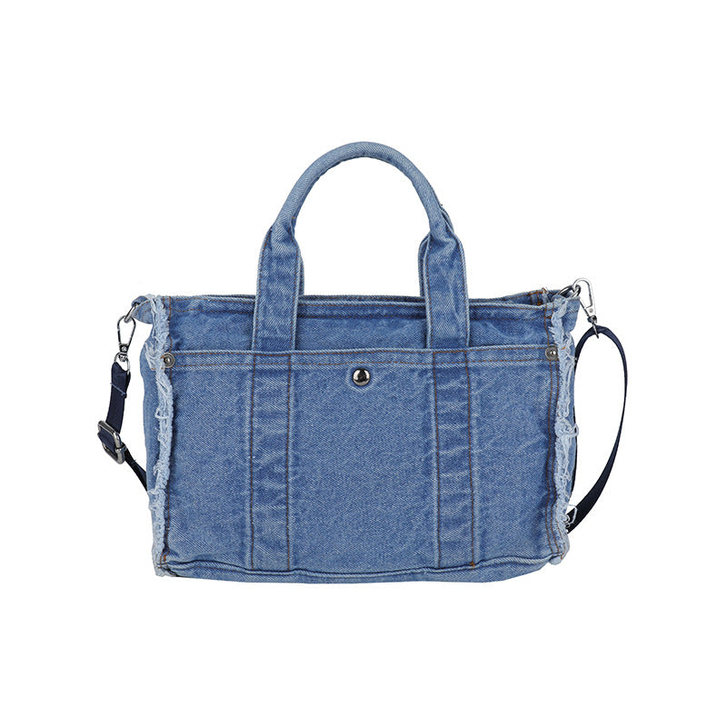 Laid-back High-Capacity Denim Tote Bag