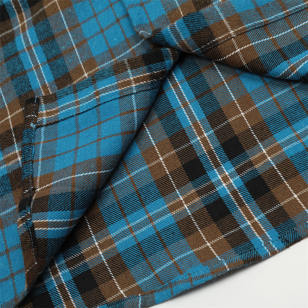 American Retro Plaid Shirt Coat Spring And Autumn Loose