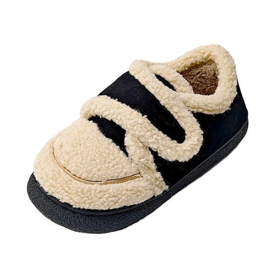 Retro Indoor And Outdoor Plus Velvet Warm Slugged Bottom Non Slip Cotton Slippers