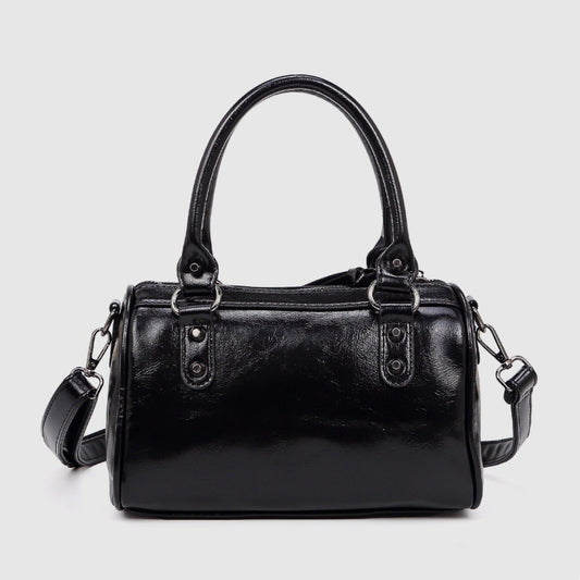 Fashionable Studded Large-capacity Pillow Racing Bowling Biker-inspired Tote And Shoulder Bag