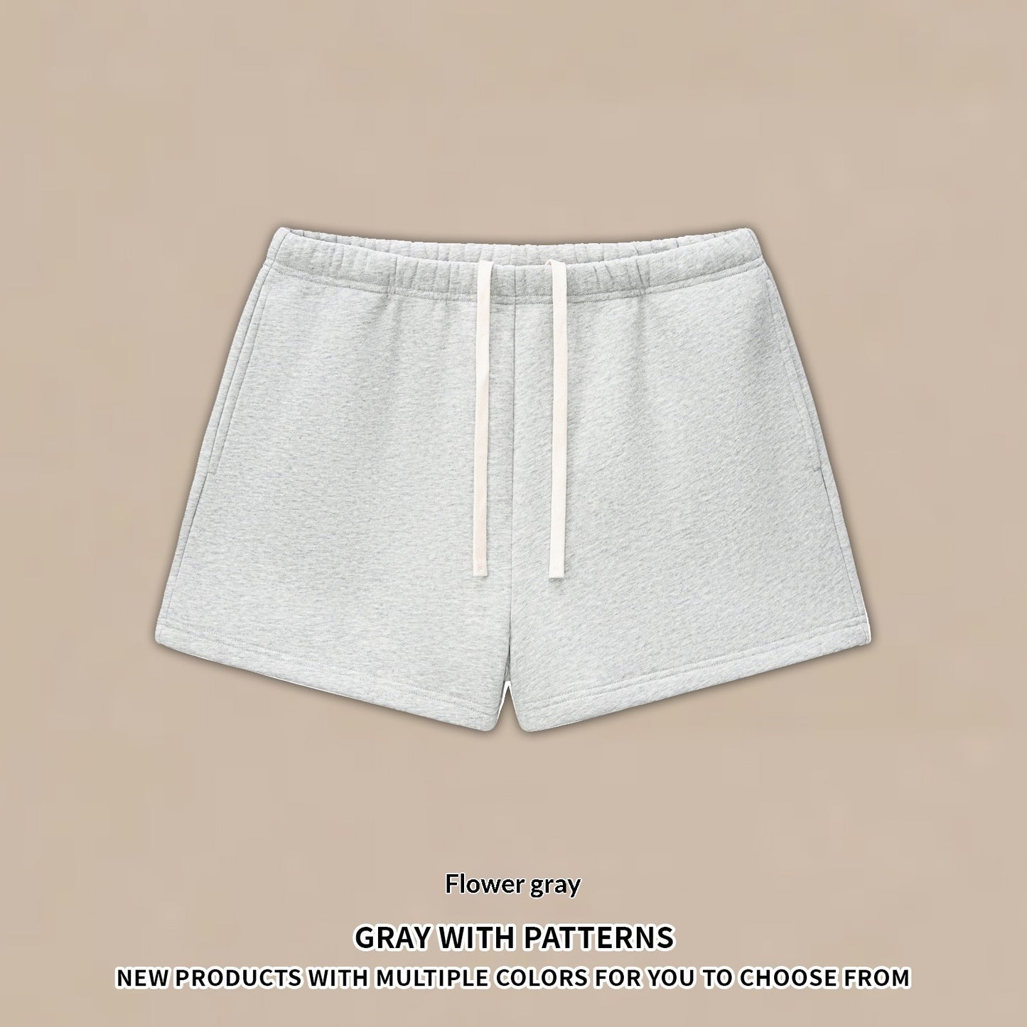 Halvhøjhalset sweatshirt- og shorts-sæt i amerikansk fleece