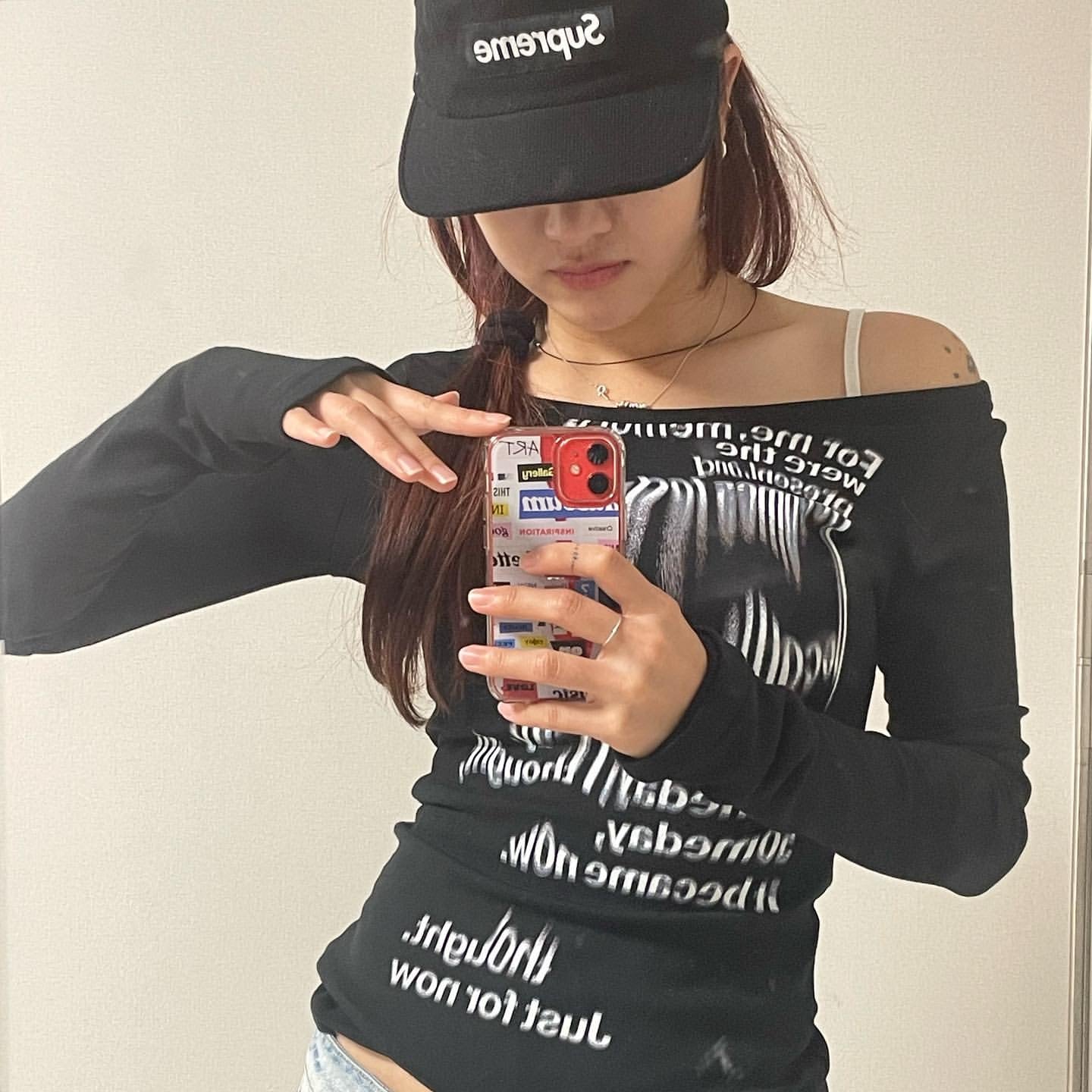 Slimming Spice Girl Long-sleeved Off-the-shoulder All-match Top