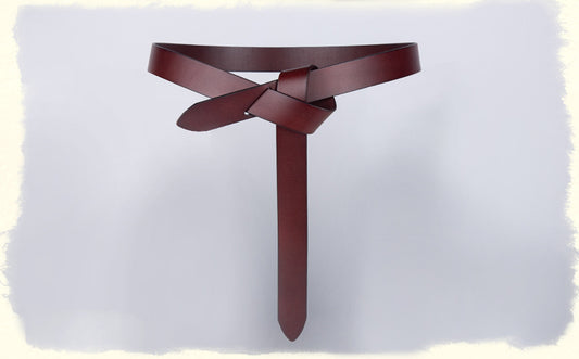 Casual No Buckle Knotted First Layer Leather Ladies Belt