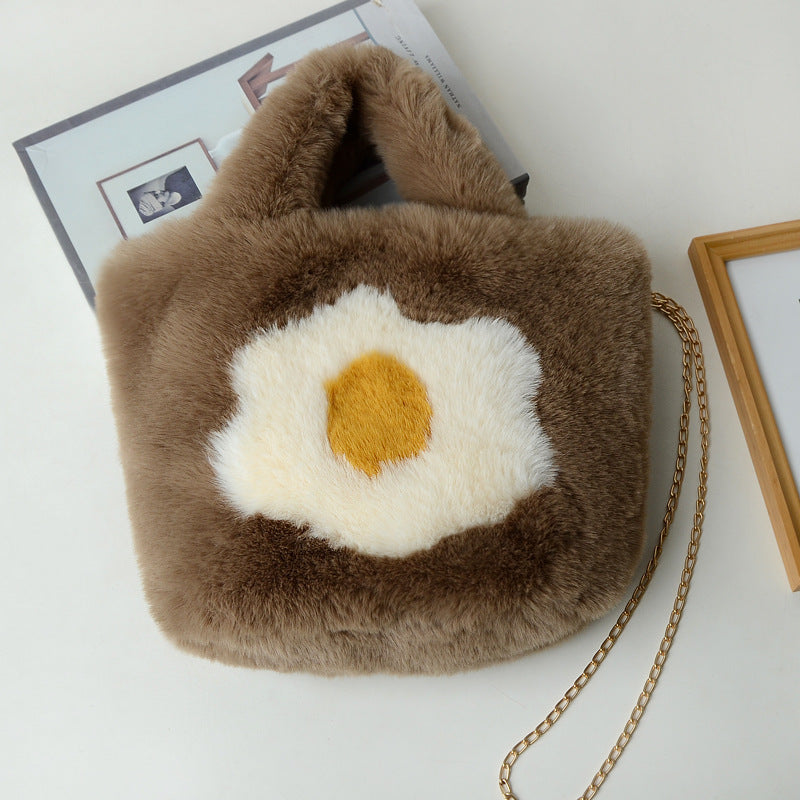 Women's Fashion All-match Plush One-shoulder Crossbody Handbag
