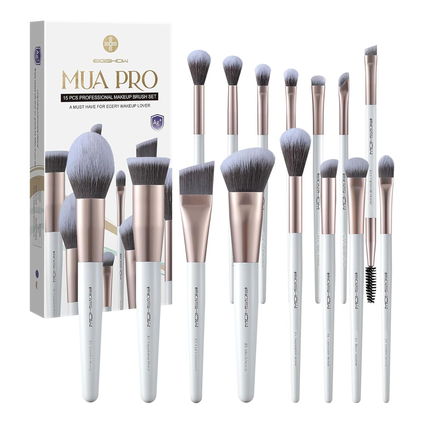 Make up Pinsel, 15 Teile Essenzielle Profi Kosmetikpinsel Im Set, Schminkpinsel, Vegan Make up Pinsel, 7 Stk Lidschattenpinsel, Puder, Rouge, Foundation, Highlighter Pinsel Usw. (Blau)