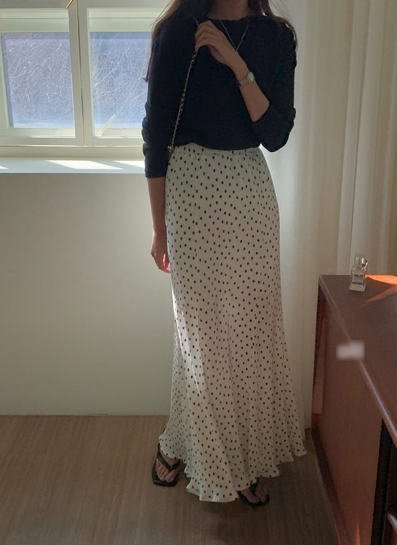 Women's Fashion Pleated Polka Dot Skirt