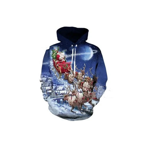 Christmas Men's And Women's Autumn And Winter Hooded Pullover