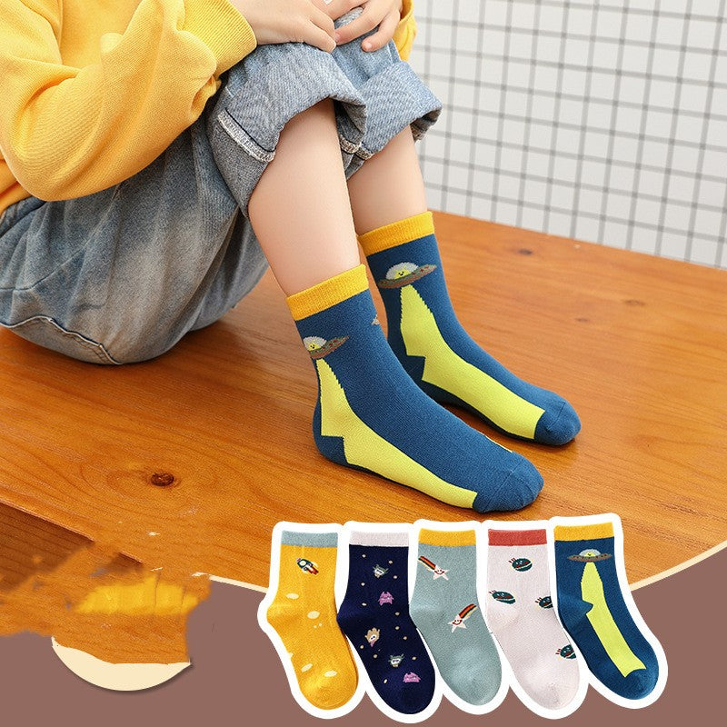 Children's Socks Combed Cotton Students Boneless Middle Tube