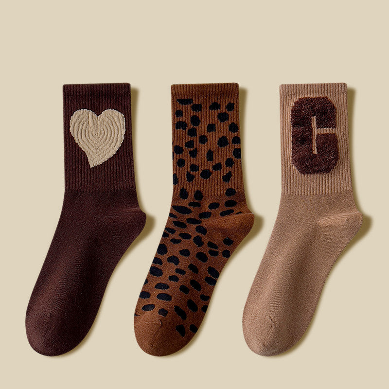 Ins Tidal Red Cotton Khaki Stockings