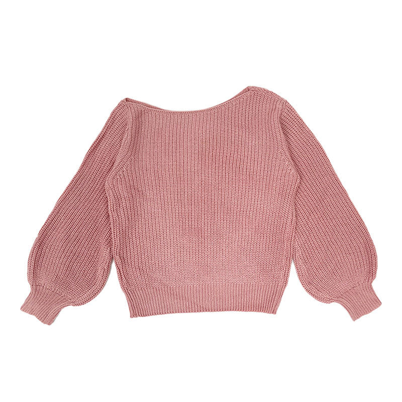 Loose Leisure All-matching Pullover Boat Neck Sweater