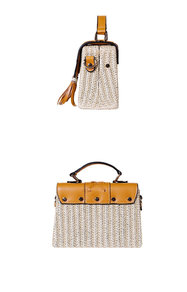 Spring And Summer New PP Straw Woven Box Bag Women
