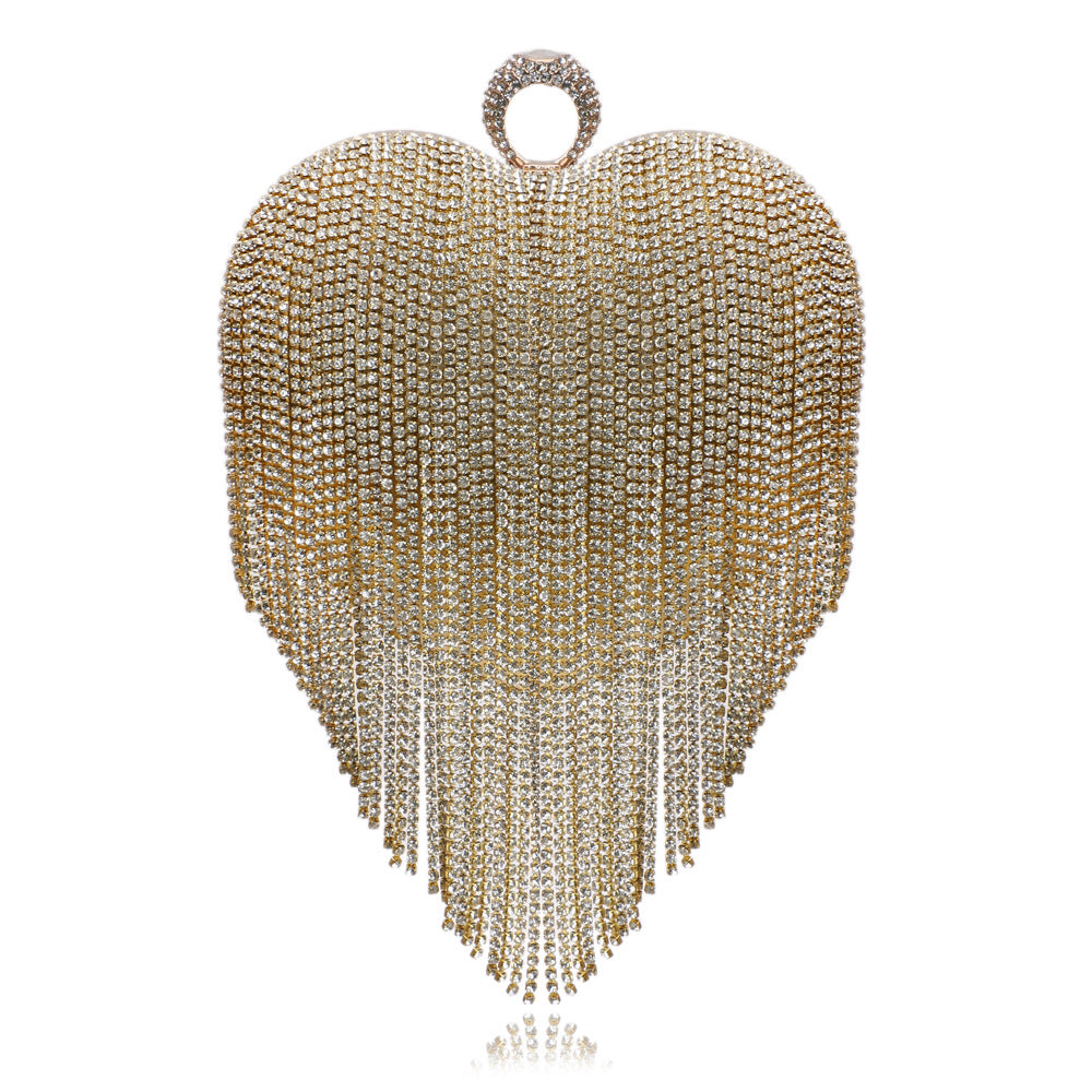 Female Pure Color All-matching Tassel Dinner Bag