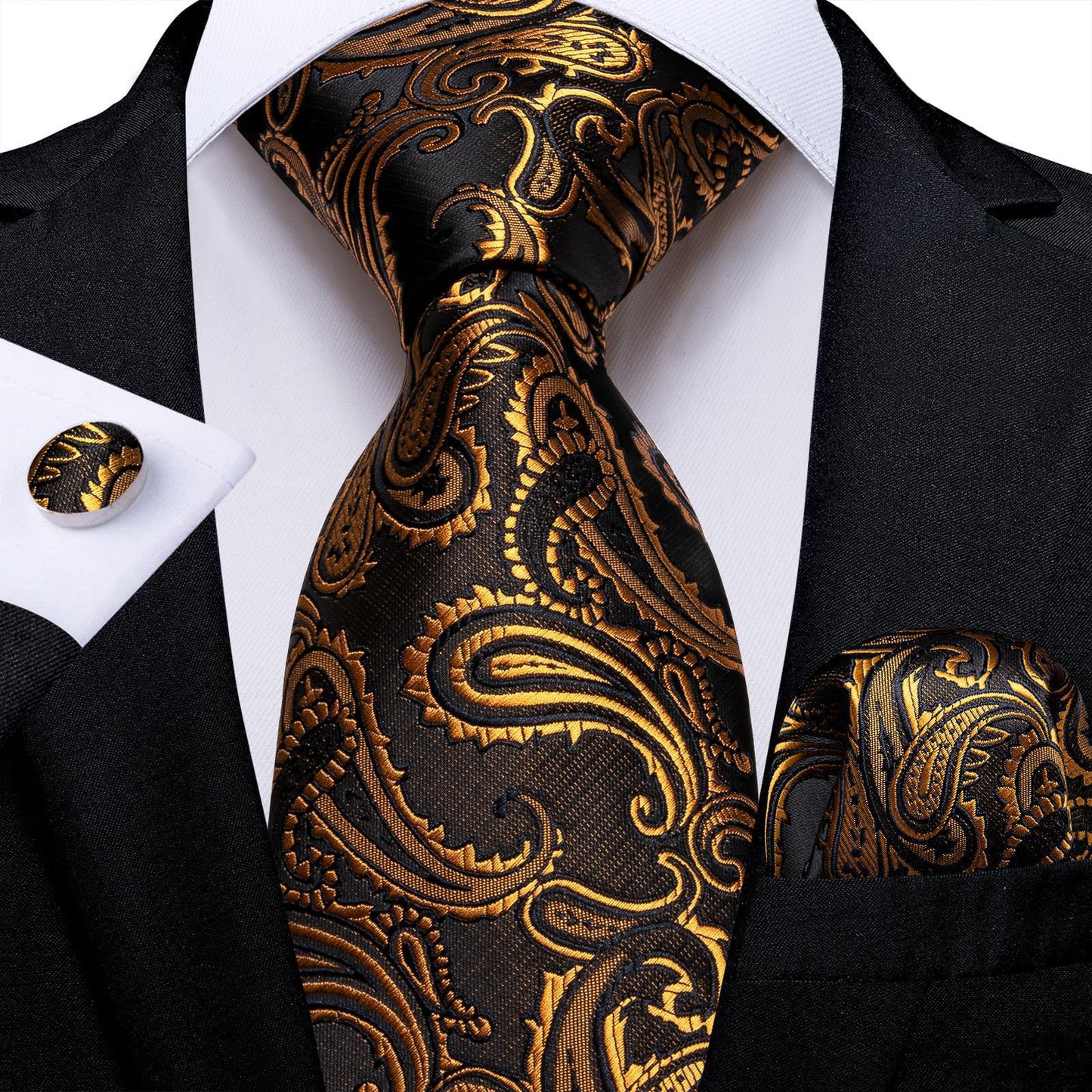 Vintage Jacquard Paisley Tie 3-Piece Set