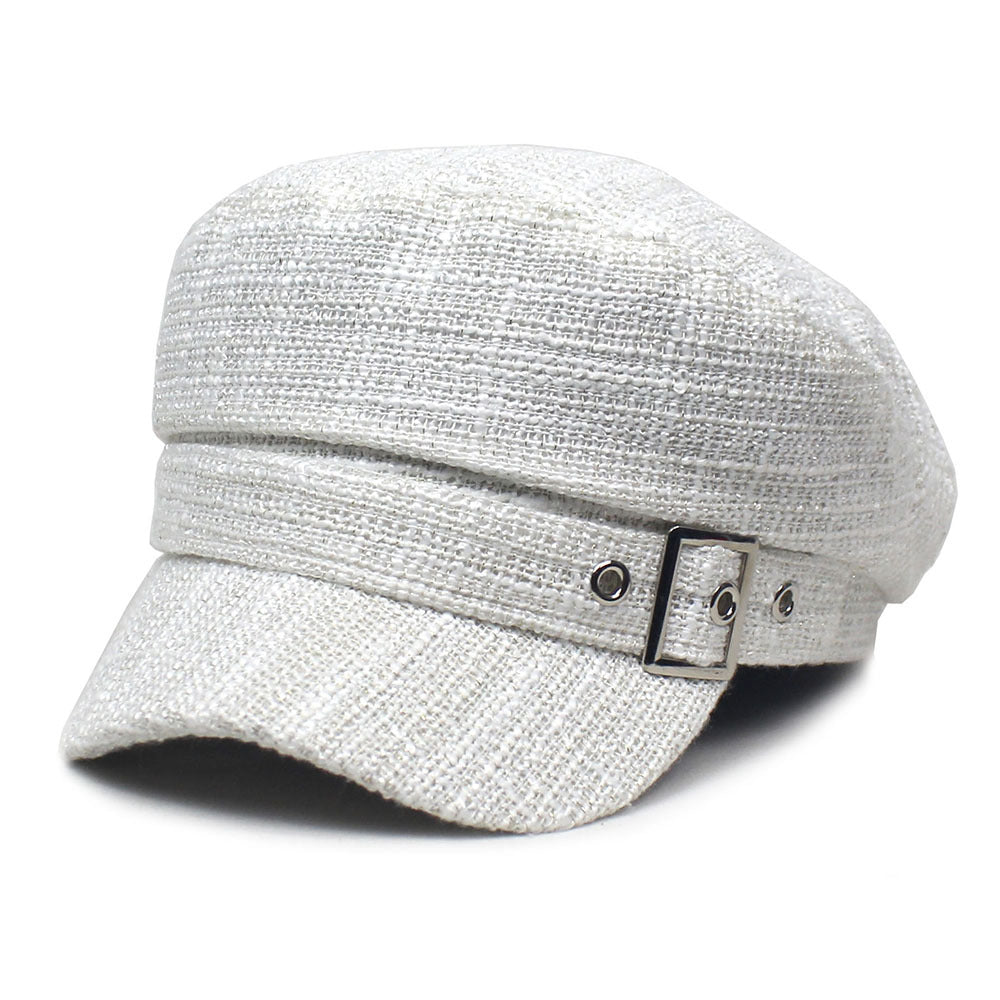 Women's Beret Autumn And Winter Black And White Plaid
