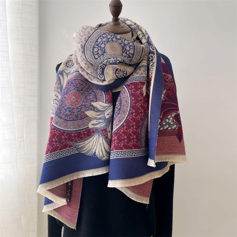 Women's Simple Thickened Warm Reversible Scarf