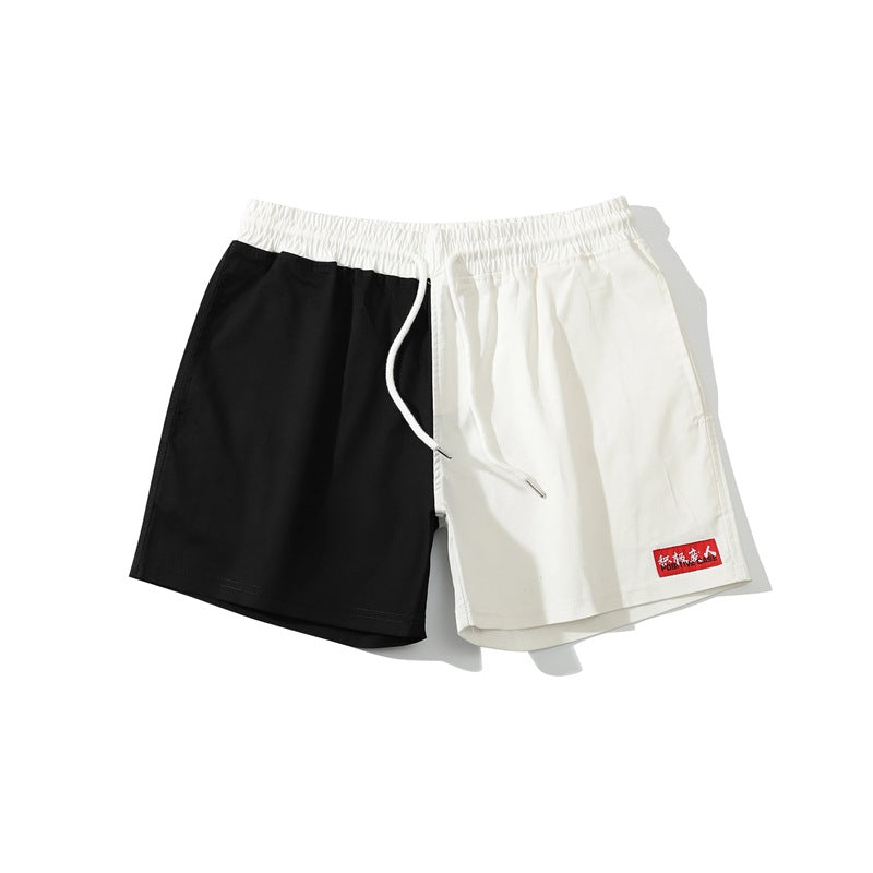Cotton Color Matching Shorts Men's Trend