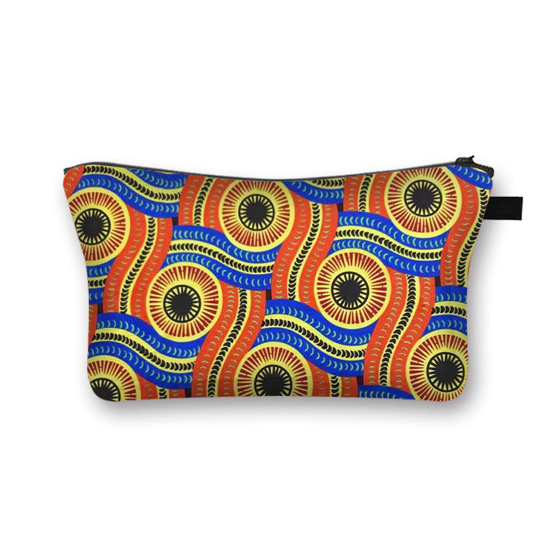 Ny Geometrisk Print Polyester Kosmetiktaske Stor Kapacitet Clutch Taske Dame Mode Rejse Opbevaringstaske