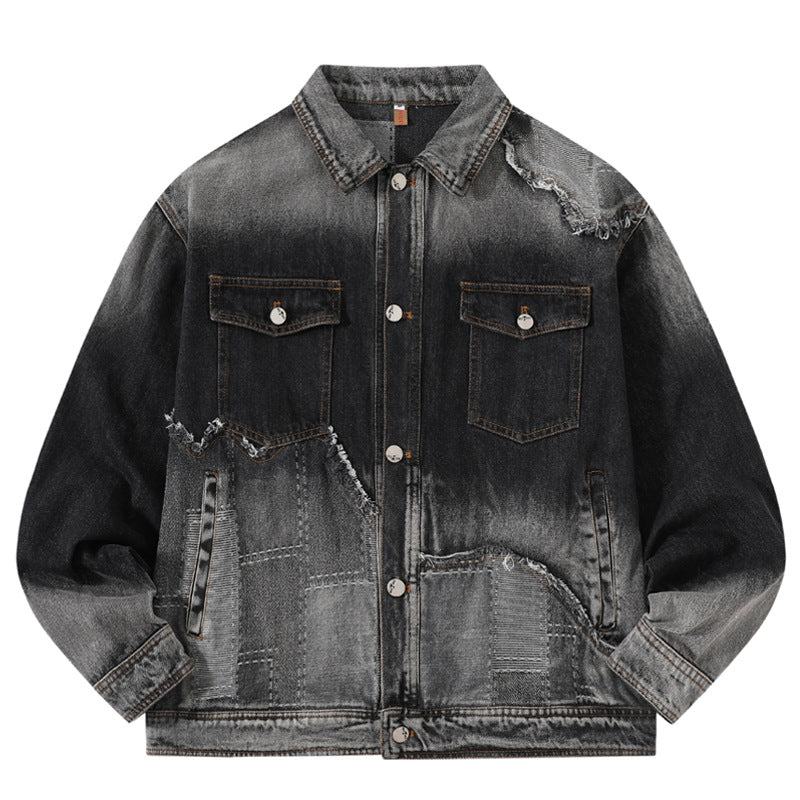 Washed Destroyed Denim Jacket