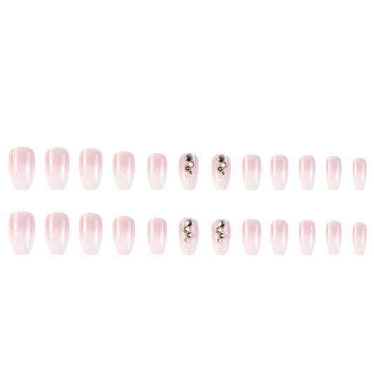 Autumn And Winter Lotus Root Starch Nail Tips Rhinestone Long