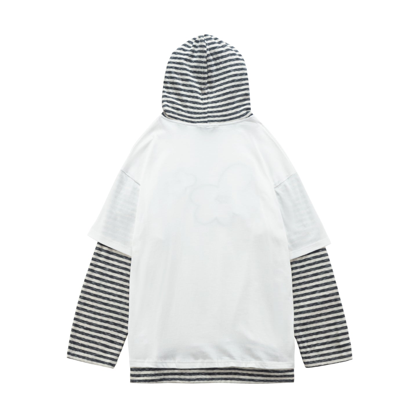 Womens Retro Long-Sleeve Striped Hoodie With Floral Embroidery