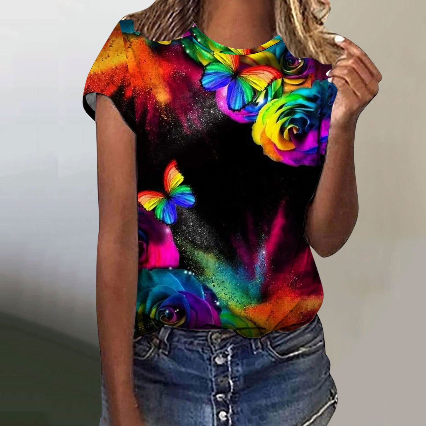 Butterfly Digital Printed Short Sleeve Shirt