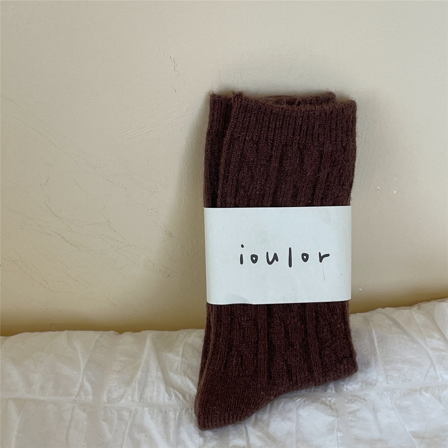 Warm And Thick Japanese Pile Socks Solid Color Mid-tube Socks