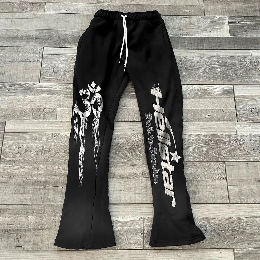 3D Printing Fashion Loose Casual Bell-bottom Pants
