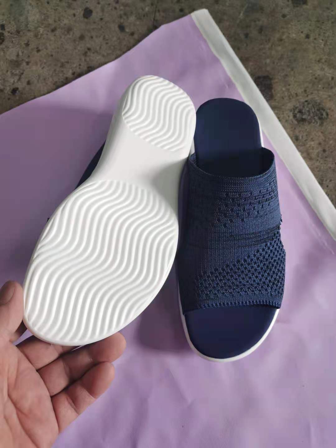 Flat Bottom Fish Mouth Mesh Breathable Ladies Slippers