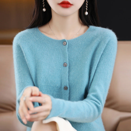 Cardigan Plus Size Coat Loose Round Neck Sweater