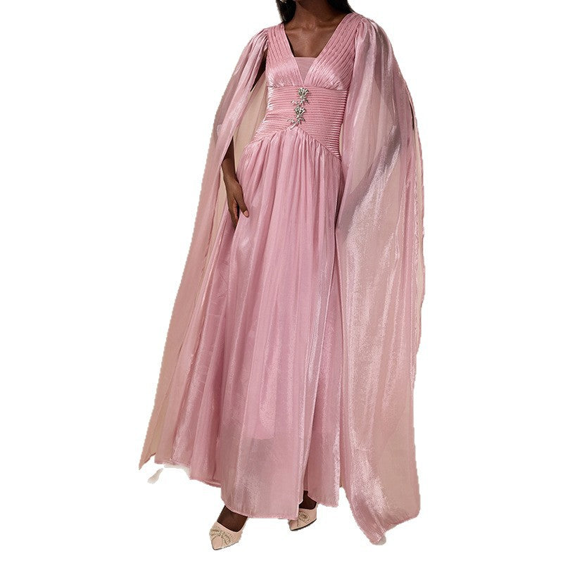 Women's Patchwork Chiffon French-style Long Dress