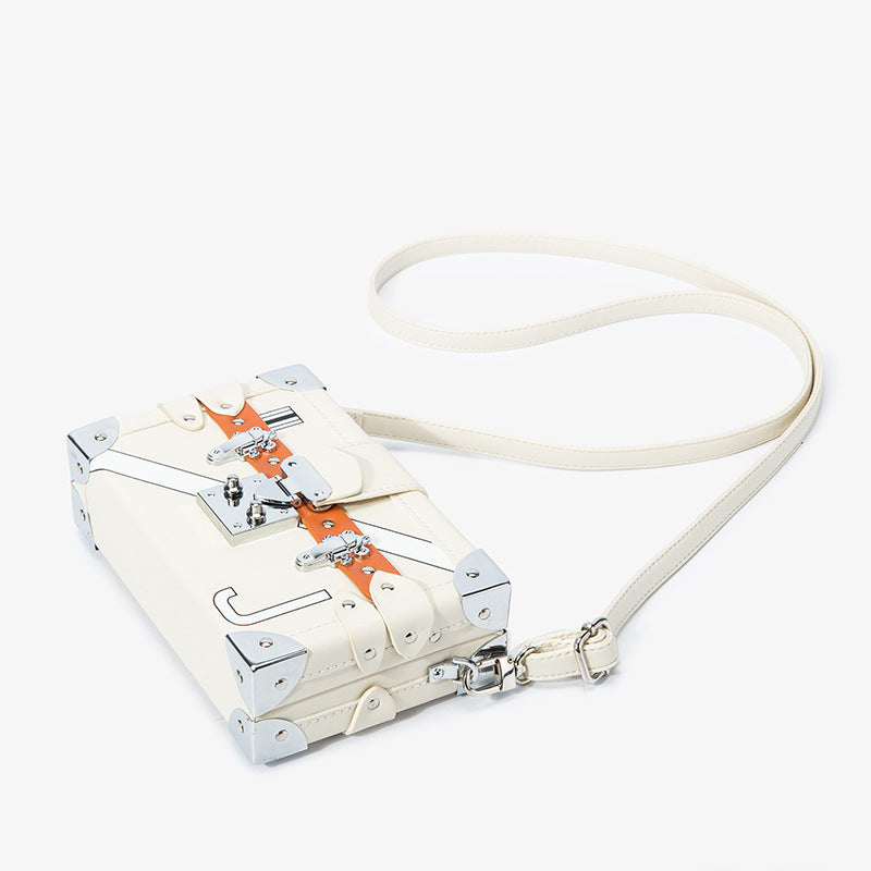Box Bag Small Square Bag Shoulder Messenger Bag Hit Color Lock Small Bag