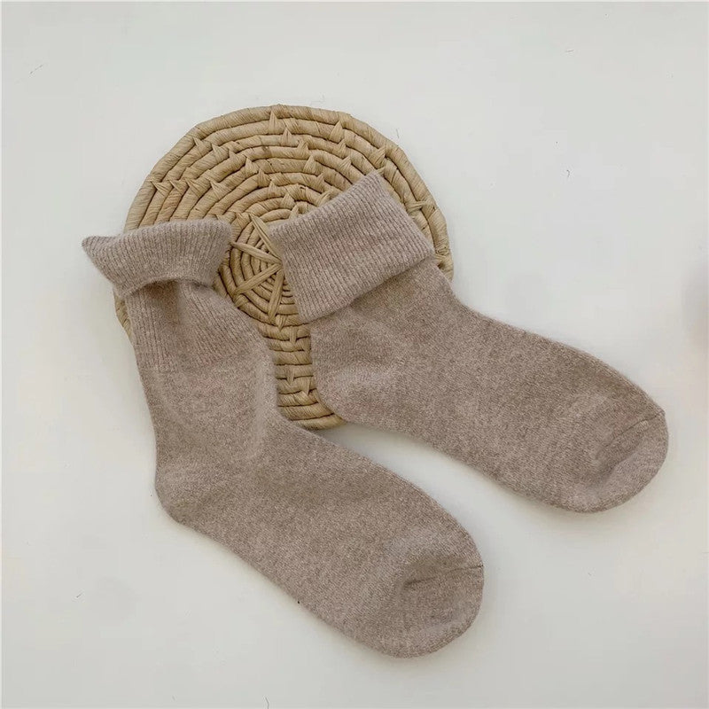 Japanese Winter Solid Color Thickened Warm Rabbit Wool Socks