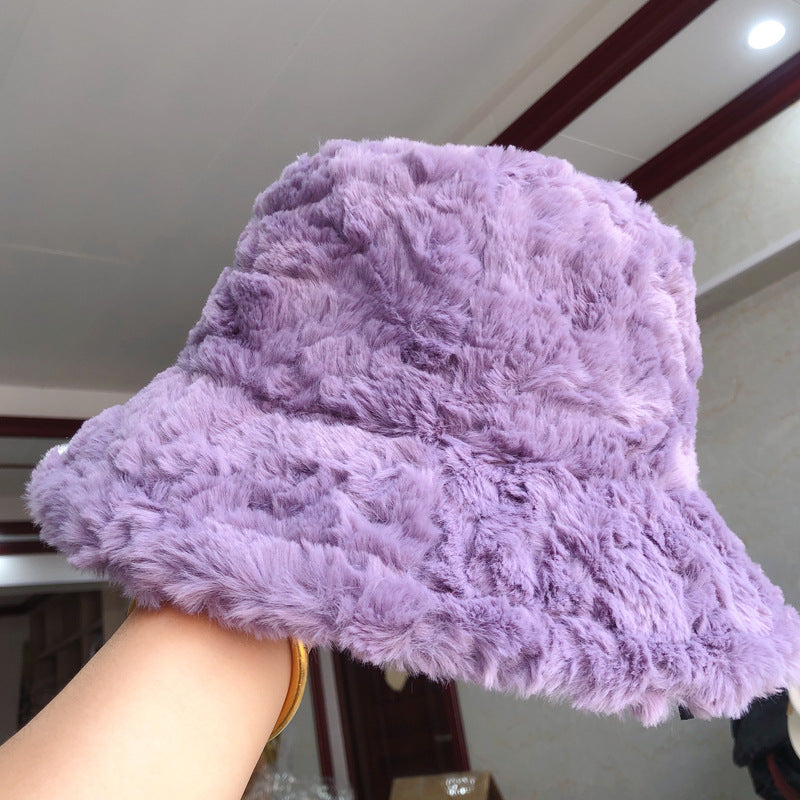 Cute Thick Warm Fisherman Hat Wit Sable Hair