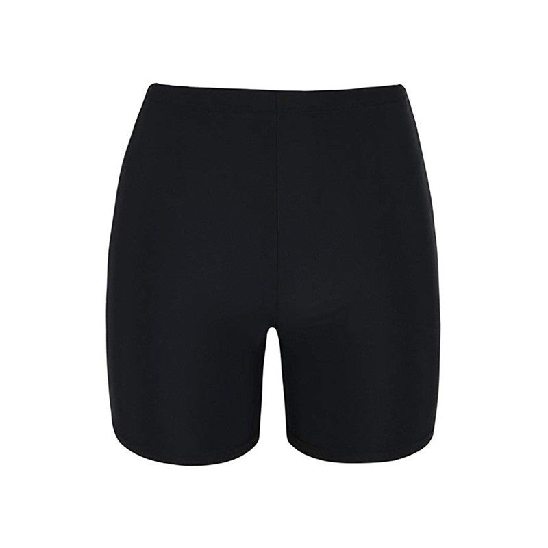 European And American Solid Color Ladies Three-quarter Swimming Trunks