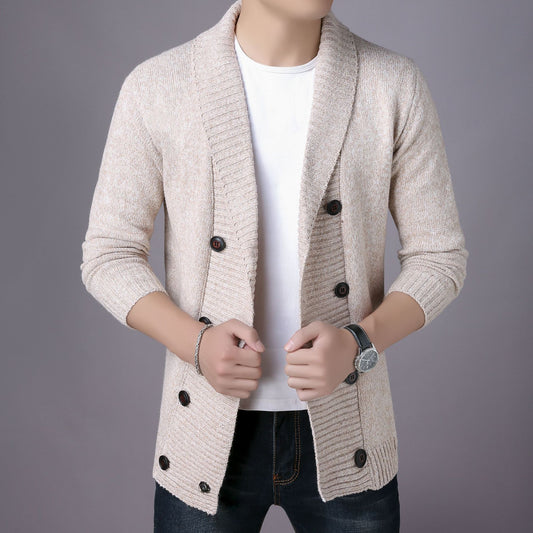 Men's Sweater Fashion Casual Youth Double Breasted Cardigan