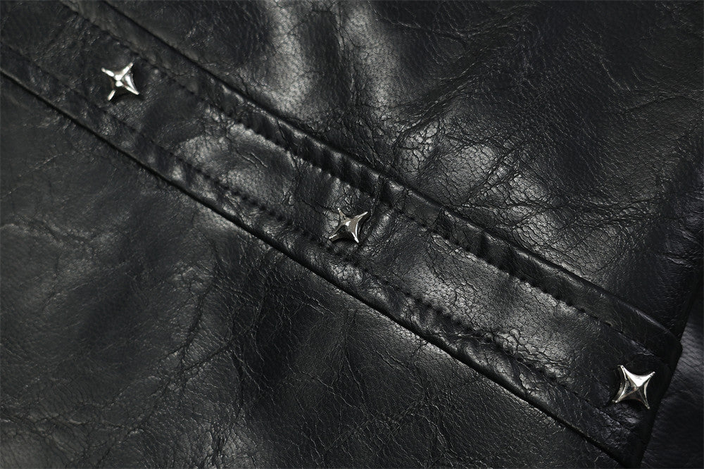 Turtle Crack Motorcycle Leather Outer Loose Leisure