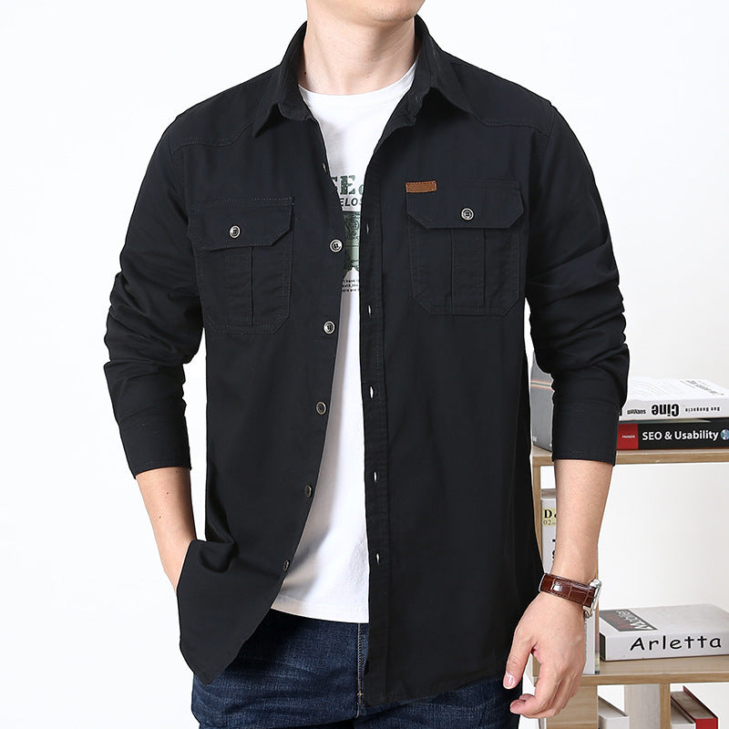 Large Size Loose Overalls Long Sleeve Shirt