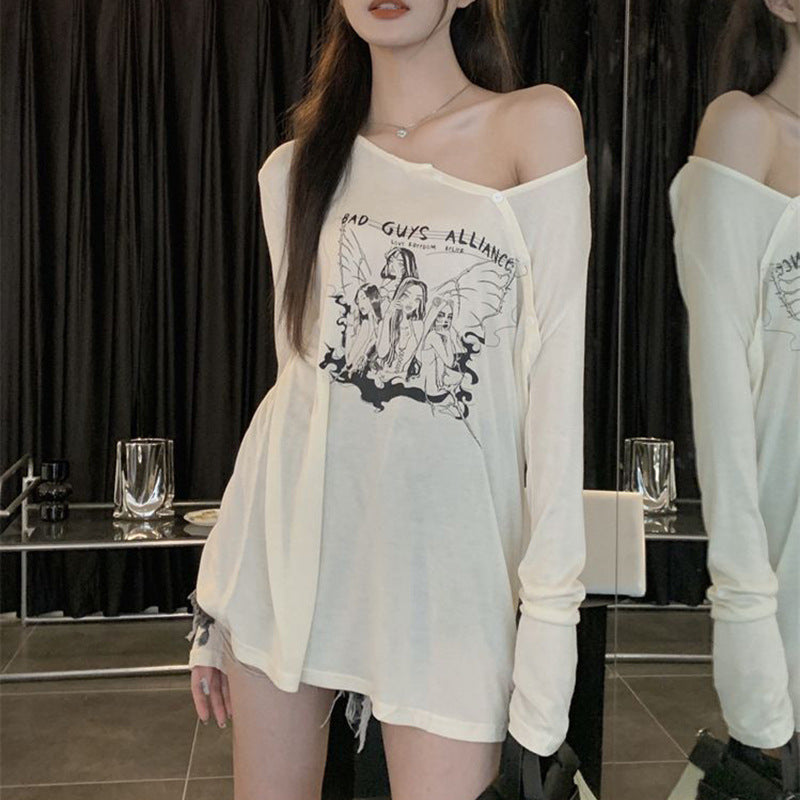 Dame Off-shoulder Langærmet Top