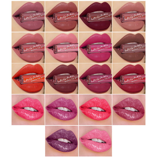Læbestift Sæt med 18 Matte Fløjls Lipgloss
