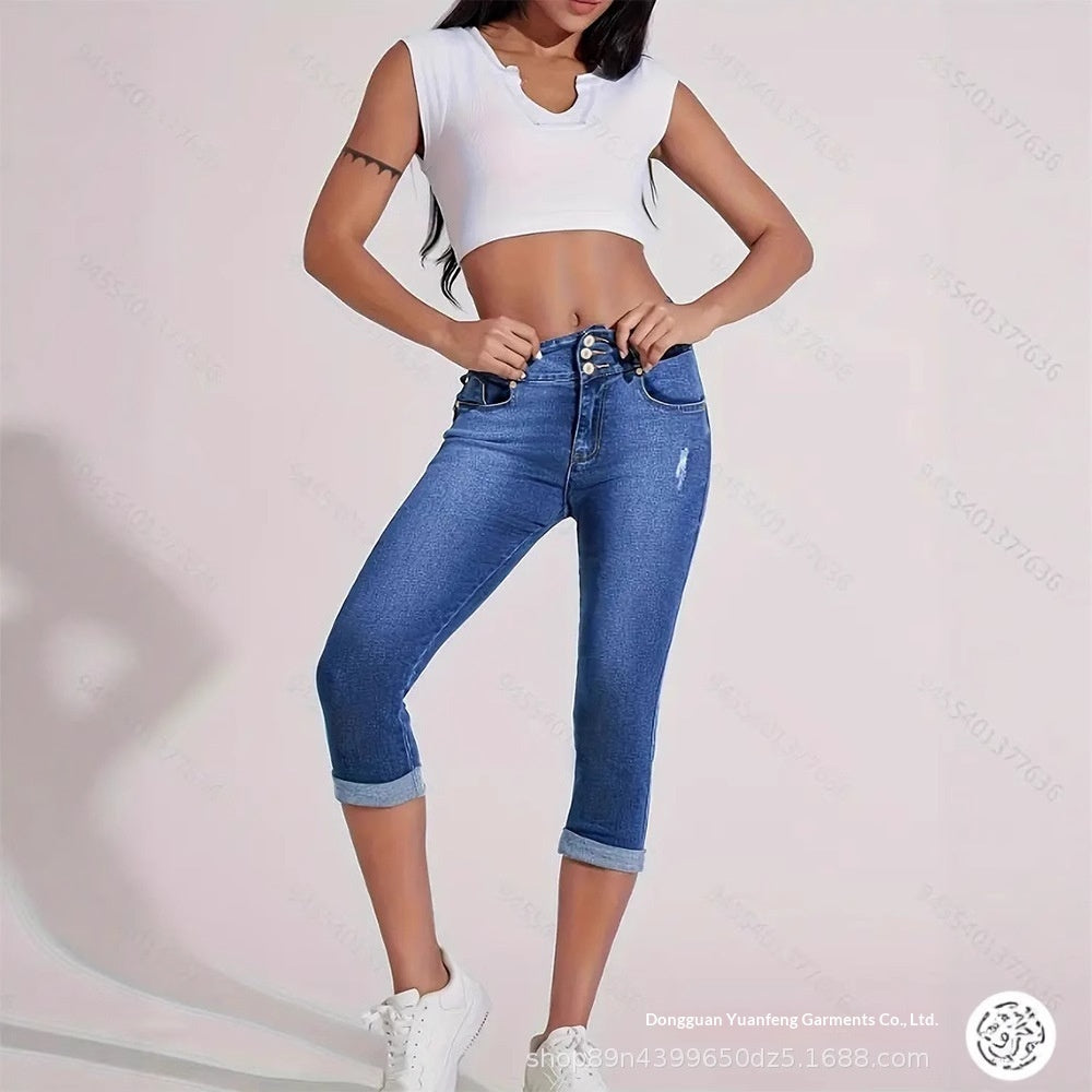 Plus-size skinny cowboybukser til kvinder